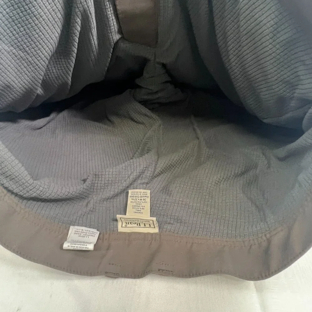 LL Bean Fully lined Nylon Spandex Stretch Men's Brown Outdoor Pants - Size 36 29